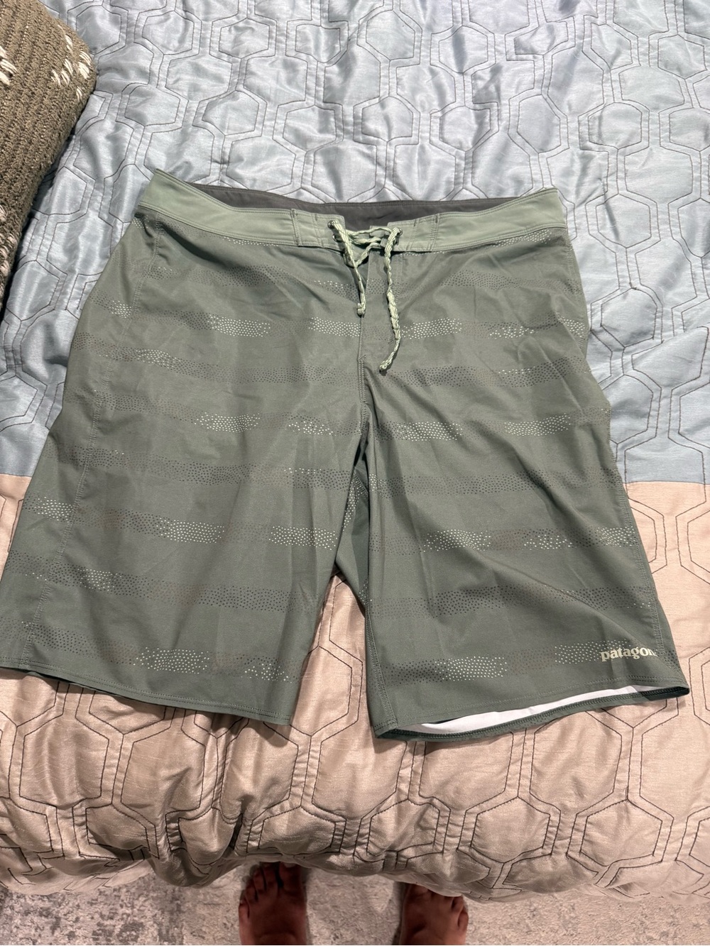 Patagonia Hydropeak Board Shorts Swim Men's 34 x 21 Green